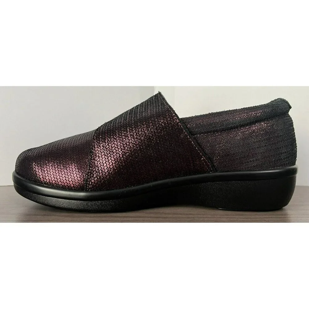 Alegria Lauryn Shoes Women's Size 38 W Wide Comfort‎ Burgundy Metallic LAU-302W